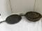 (3) PCS. CAST IRON #9 GRIDDLE, #8 SKILLET, C.M. BROILER