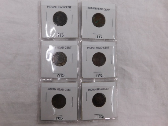 6 INDIAN HEAD CENTS