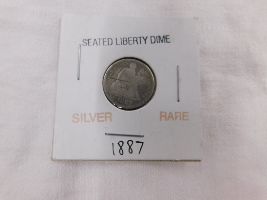 1887 SILVER SEATED LIBERTY DIME