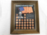 A FRAMED COLLECTION OF 32 LINCOLN CENTS