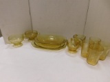 (10) AMBER DEPRESSION GLASS  