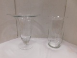 (2) PRINCESS HERITAGE HANDBLOWN ETCHED CRYSTAL FLOWER VASES