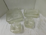 (4) CLEAR GLASS REFRIGERATOR DISHES