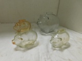 VINTAGE GLASS PIGGY BANKS