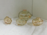 VINTAGE GLASS PIGGY BANKS