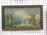 ANTIQUE FRAMED LITHOGRAPH PRINT 