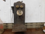 ANTIQUE WOODEN MONARCH TELEPHONE CO. WALL TELEPHONE