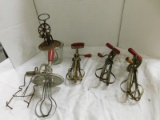 VINTAGE RED HANDLED EGG BEATERS & MORE