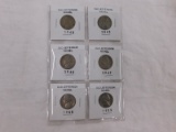 6 OLD JEFFERSON NICKELS