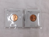 2 BRILLIANT UNCIRCULATED OLD WHEAT CENTS