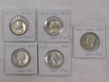 (5) SILVER WASHINGTON QUARTERS