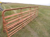 (2) 16FT ORANGE PIPE CATTLE GATES