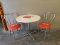 CHROME COCA COLA ICE CREAM PARLOR TABLE W/ (2) MATCHING CHAIRS