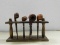 VINTAGE PIPE STAND W/ (4) SMOKING PIPES