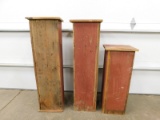 (3) HAND MADE BARN WOOD PLANT STANDS