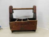 ANTIQUE RUSTIC HANDLED WOODEN TOOL BOX