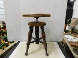 ANTIQUE BALL & CLAW FOOT PIANO STOOL