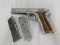 COLT 1911 .45 ACP PISTOL W/ NICKLE FINISH & STAG GRIPS