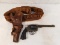 COLT NEW SERVICE 38 W.C.F. CAL REVOLVER W/ VERY OLD LEATHER HOLSTER & AMMO BELT