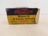 20 RD BOX VINTAGE WESTERN SUPER X .30 REMINGTON AUTOLOADING AMMO