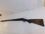 T BARKER 12GA SIDE BY SIDE DOUBLE BARREL SHOTGUN FOR PARTS OR WALL HANGER