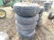 (5) 9.5L-15  IMPLEMENT TIRES & 6 BOLT RIMS