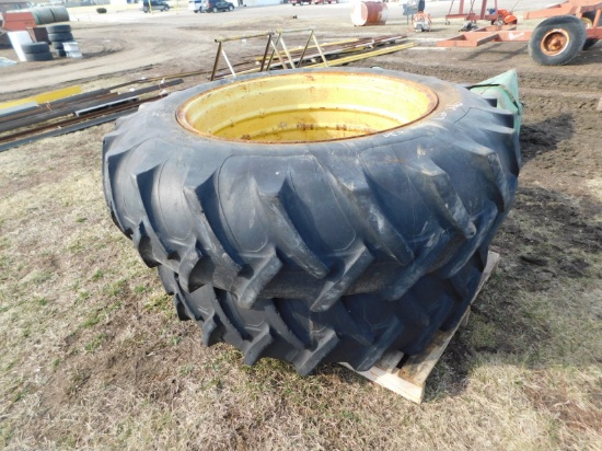 (2) 16.9X38 ARMSTRONG TRACTOR TIRES & RIMS
