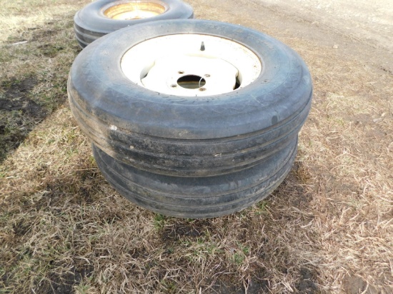 (2) 7.60-15 IMPLEMENT TIRES & 4 BOLT RIMS