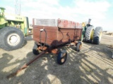 4 1/2FT X 10FT STEEL BARGE BOX ON GEAR W/ HOIST