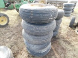 (5) 9.5L-15  IMPLEMENT TIRES & 6 BOLT RIMS