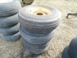 (4) 9.5L-15 IMPLEMENT TIRES & 6 BOLT RIMS