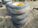 (4) 11L-15 IMPLEMENT TIRES & 6 BOLT RIMS