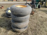 (4) 9.5L-15 IMPLEMENT TIRES & 6 BOLT RIMS