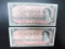 2 PACK OF OBSOLETE CANADIAN BILLS