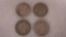 (4) BARBER 1/4 DOLLARS