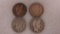 (4) BARBER 1/4 DOLLARS