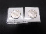 2 PACK OF SILVER KENNEDY HALF DOLLARS