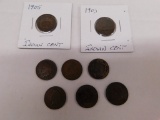 (8) 1900's INDIAN HEAD PENNIES