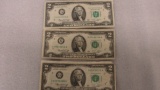 (3) $2 U.S. BILLS