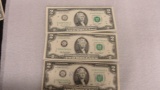 (3) $2 U.S. BILLS