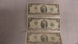 (3) $2 U.S. BILLS