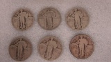 (6) STANDING LIBERTY 1/4 DOLLARS