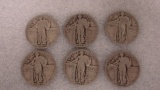 (6) STANDING LIBERTY 1/4 DOLLARS