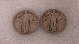 (2) STANDING LIBERTY 1/4 DOLLARS
