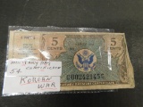 U.S. MILITARY PAY CERTIFICATE -  KOREAN WAR