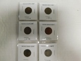 (6) INDIAN HEAD PENNIES