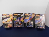 (4) HOT WHEELS PRO RACING DIE CAST CARS W/ TRADING CARDS