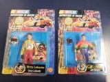 (2)NASCAR SUPERSTARS OF RACING FIGURINES W/ COLLECTOR CARDS