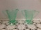 GREEN DEPRESSION VASELINE GLASS PADEN CITY CUPID  CREAM & SUGAR