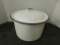 WHITE ENAMEL SOUP POT / DUTCH OVEN